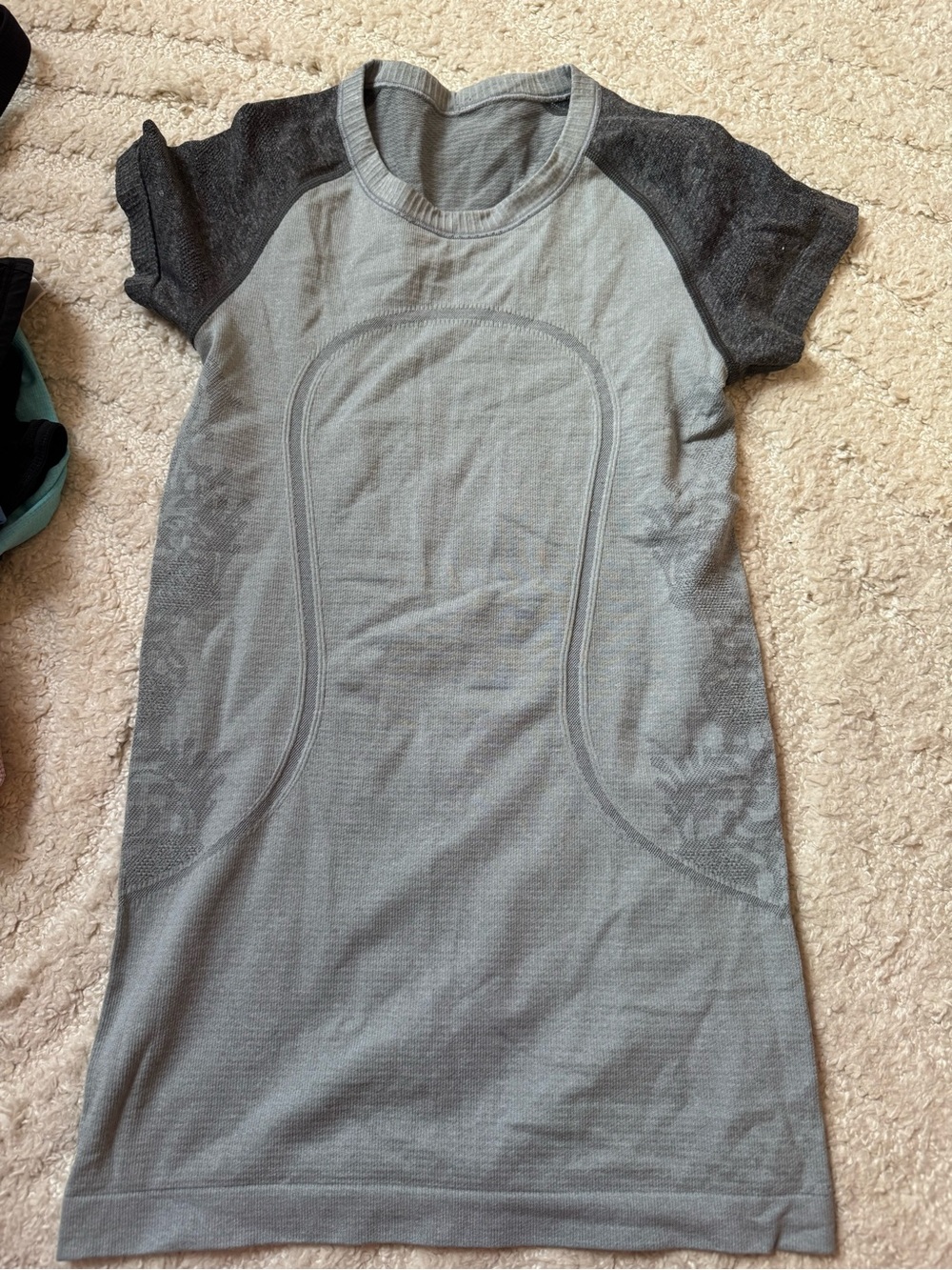 lululemon athletica Short Sleeve Tee Dress in Light Gray and Dark Gray